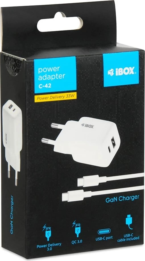 Karikues muri iBOX C-42 GaN PD33W, Bardhë