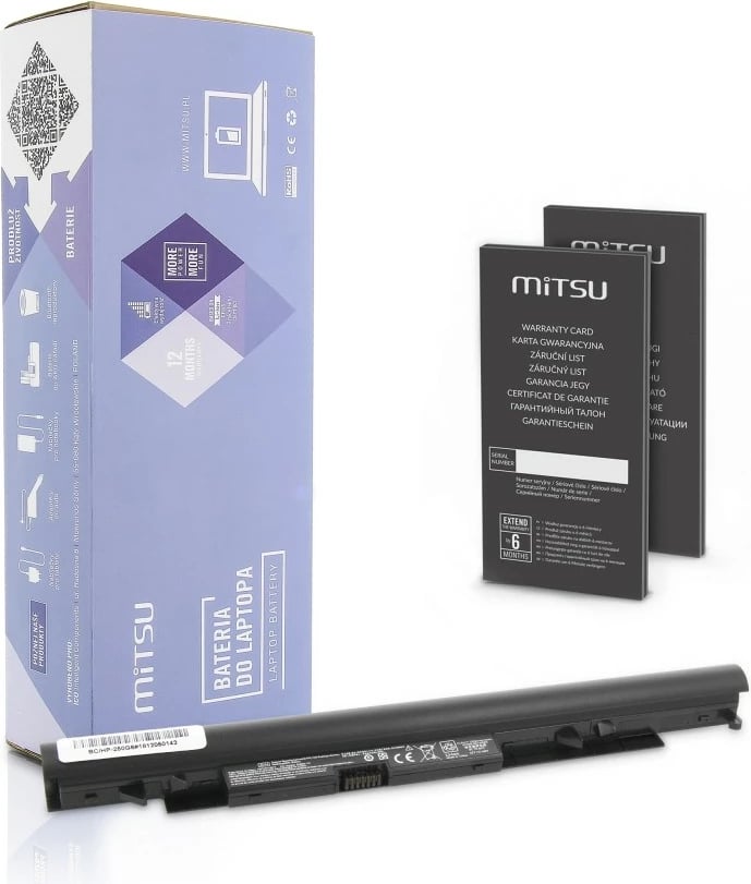 Bateri laptop Mitsu BC/HP-250G6, 2200 mAh, 14.8V, për HP 250 G6, e zezë