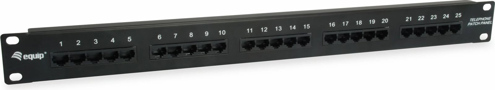 Patch panel ISDN Equip 25-porta, Cat3, 1U, rack mounting, zi