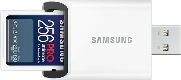 Kartelë SD Samsung PRO Ultimate 256GB, SDXC, Class 10, UHS-I, e bardhë