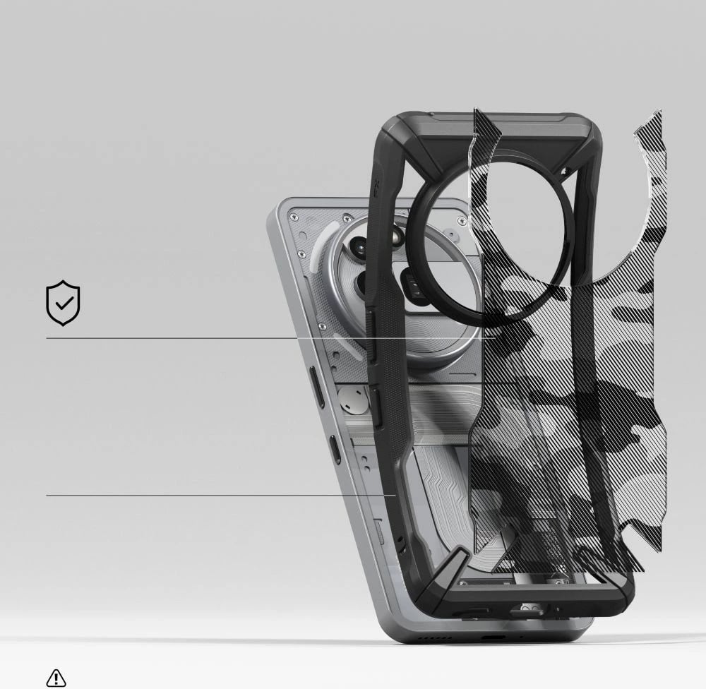 Mbështjellës Ringke Fusion X për Nothing Phone 3A Pro, Clear Grey