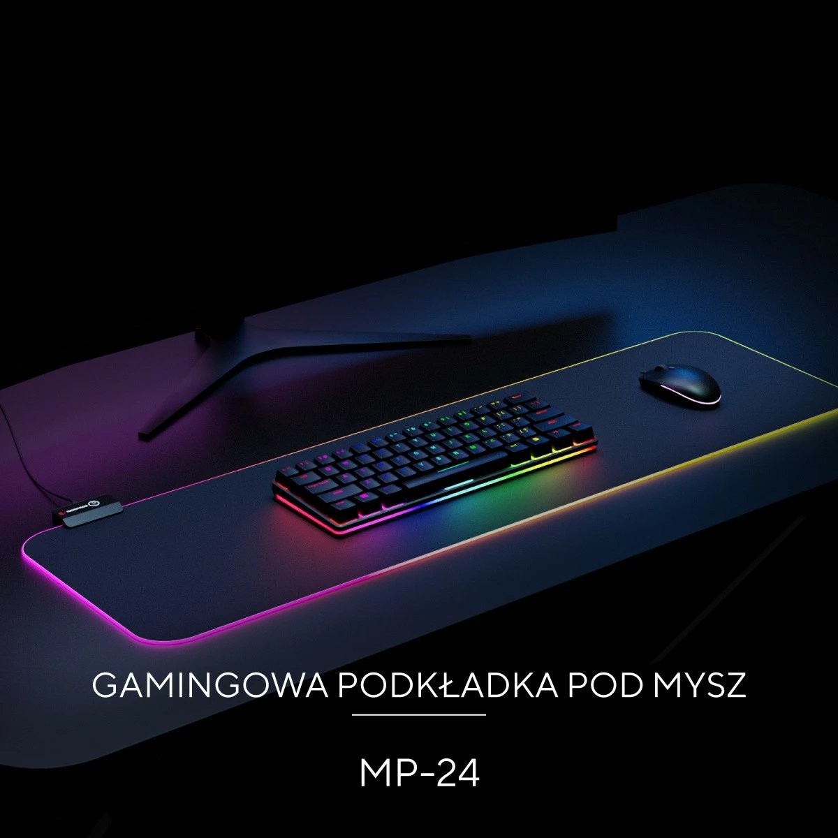 Mauspad Rampage MP-24 RGB, XL, e zezë