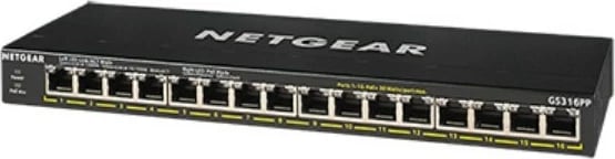 Switch NETGEAR GS316PP, Gigabit Ethernet, 16 porte, PoE, i montueshëm në raft, i montueshëm në mur