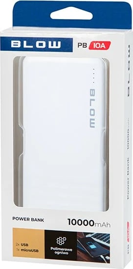 Power bank BLOW PB10A, 10000mAh, i bardhë