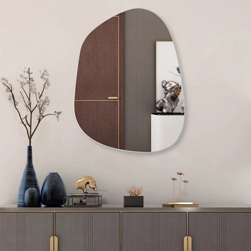 Pasqyrë moderne, formë e çrregullt, 46x1x60cm