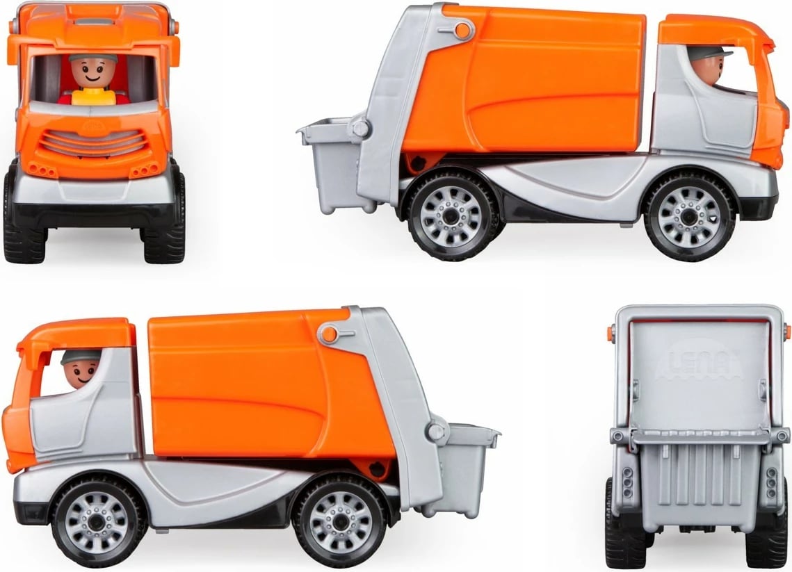 Kamion lodër Lena Truckies Garbage Truck 22 cm, portokalli/gri Kamion lodër Lena Truckies Garbage Truck 22 cm, portokalli/gri
