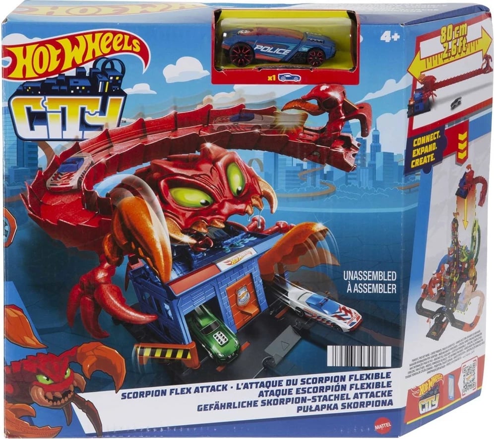 Set lojërash Hot Wheels City Scorpion Flex Attack, MATTEL, Gri