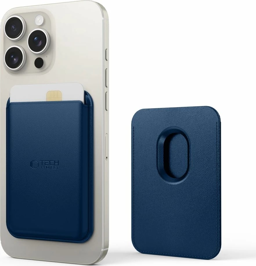 Mbajtëse kartelash për celular Tech-Protect MagWallet MagSafe, Kaltër Mbajtëse kartelash për celular Tech-Protect MagWallet MagSafe, Kaltër
