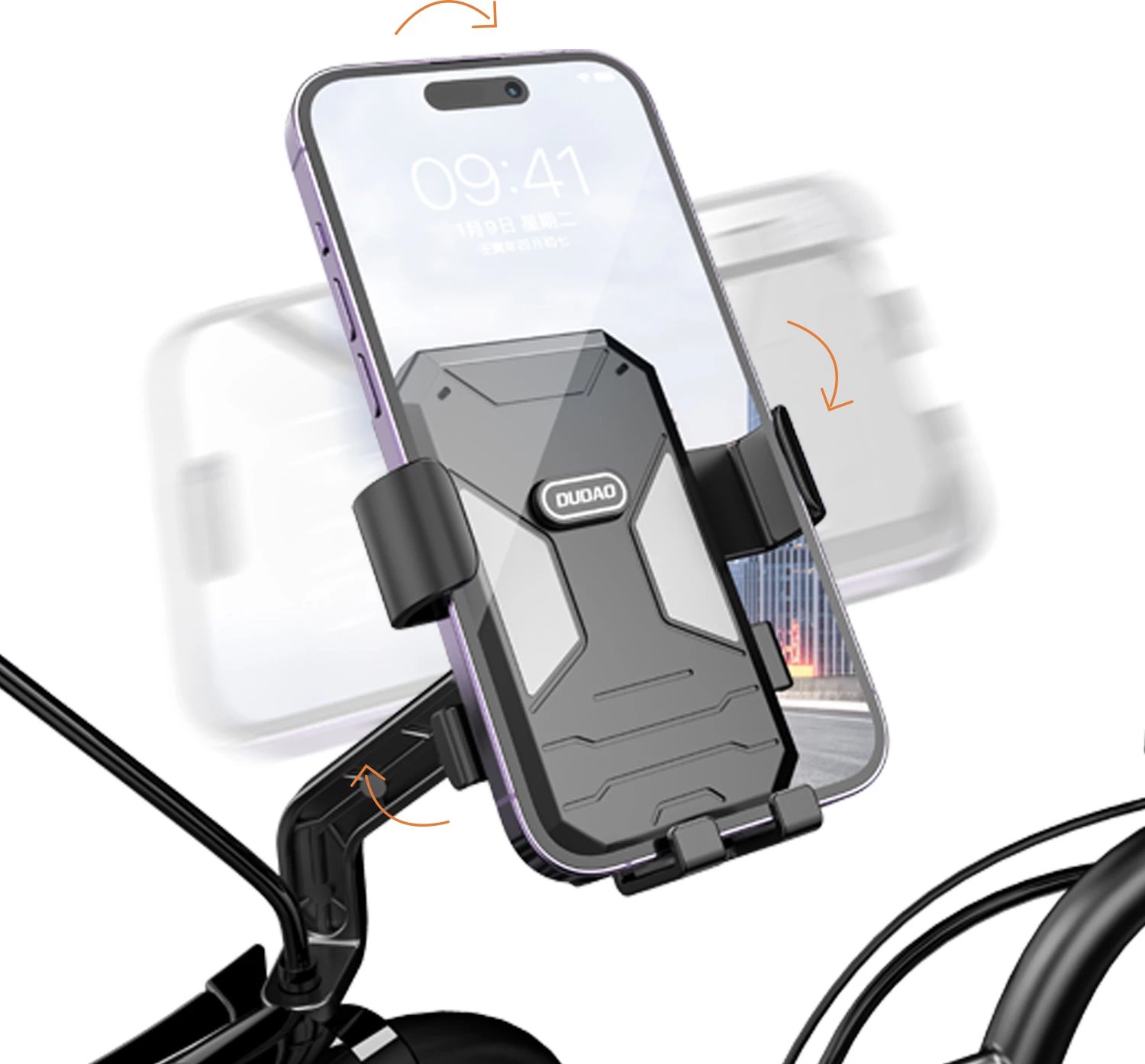 Mbështjellës telefoni për biçikletë/motoçikletë Dudao F7C+, i zi