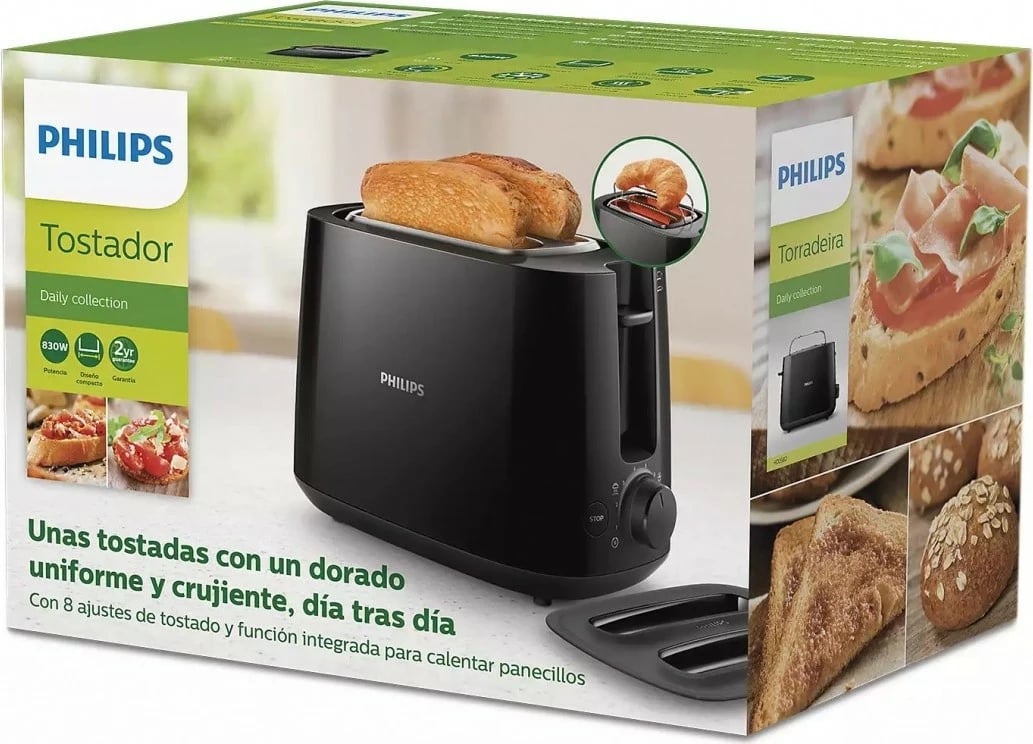 Toaster Philips HD2582/90, 2 feta, i zi