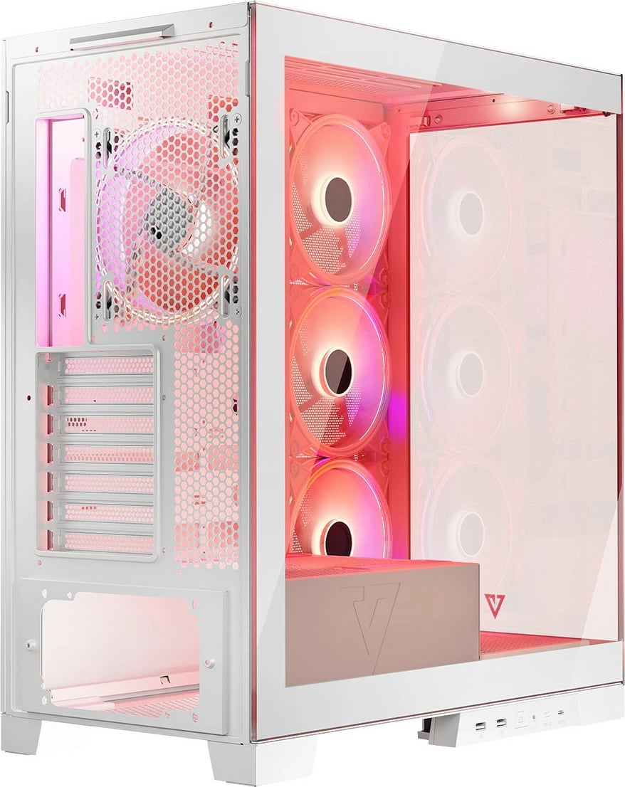 Kasë MODECOM Volcano Space ARGB, Midi Tower, xham i temperuar, e bardhë