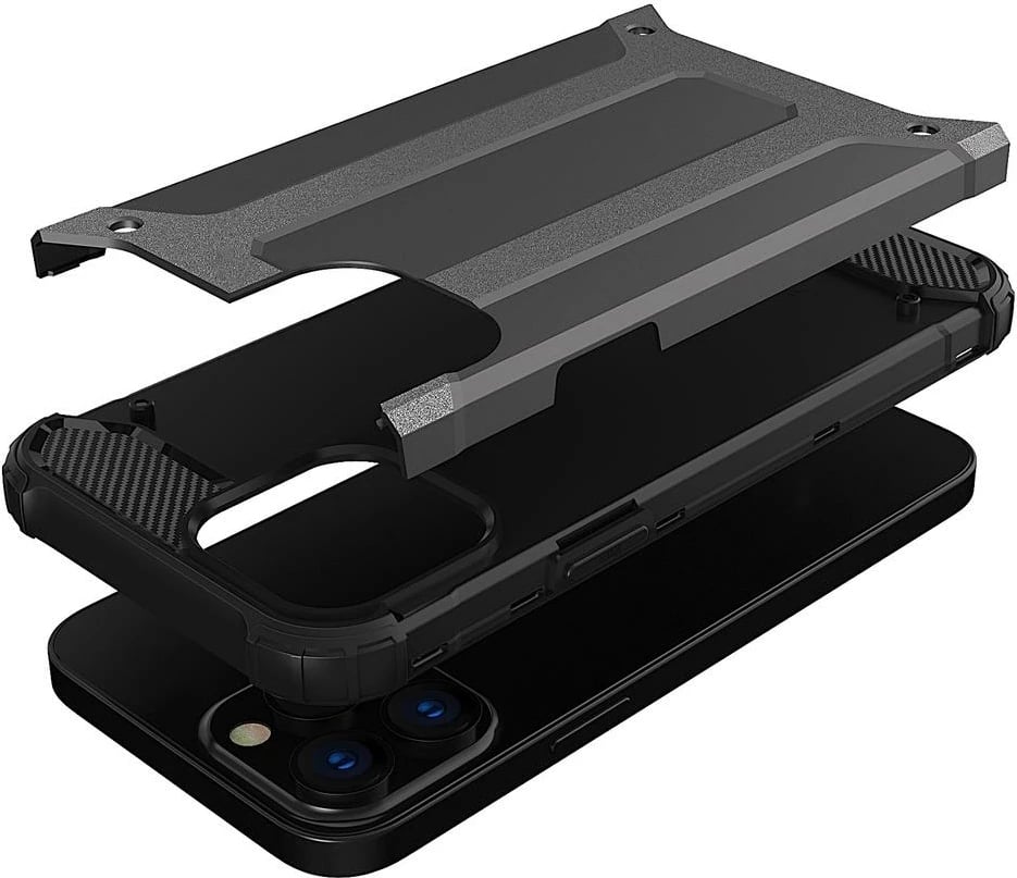 Mbështjellës Hurtel Hybrid Armor për iPhone 14 Pro Max, i zi