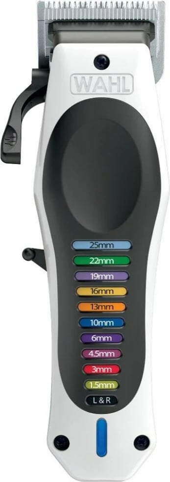 Makinë rroje flokësh Wahl 3028048, me bateri Lithium-Ion, set me shumë krehra, Bardhë/Zi