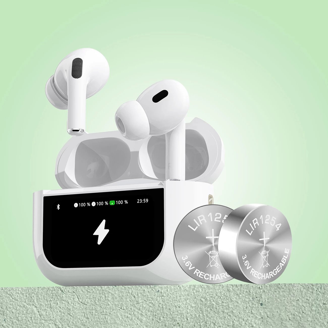 Kufje Dudao U19 TWS, Bluetooth 5.3, ANC, me ekran LED, të bardha