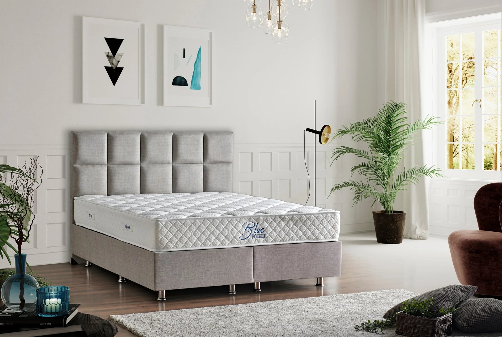 Dyshek Skye Decor Blue Pocket RollPack, njësh, 100x200 cm