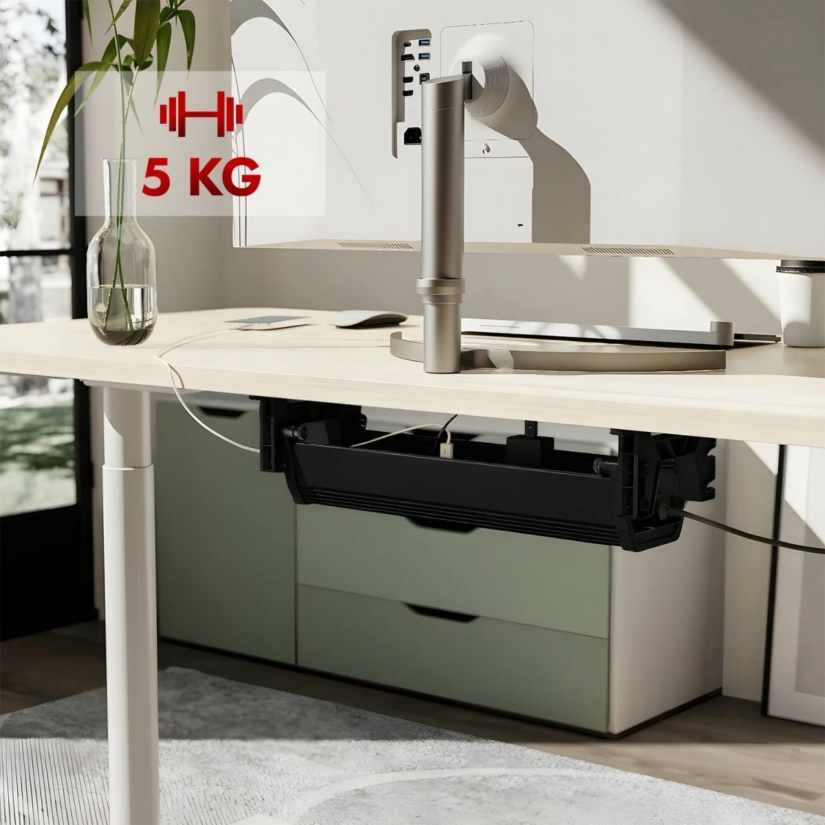 Organizues kabllosh nën tavolinë Maclean MC-106B, i zi