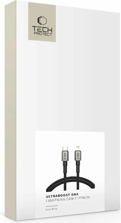 Kabllo Tech-Protect UltraBoost DNA USB-C në Lightning, 100 cm, Gri
