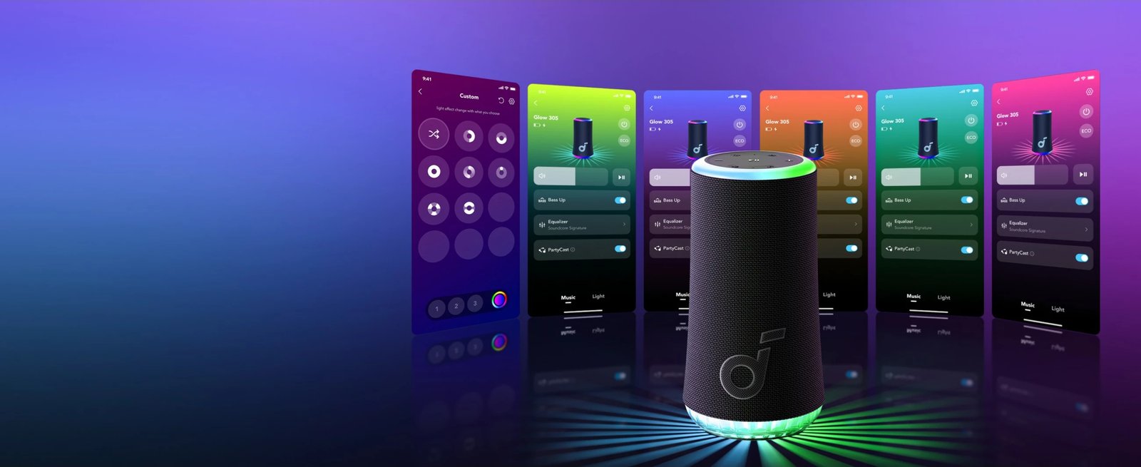 Boks portativ Anker Soundcore Glow, 30W, Wireless, i zi