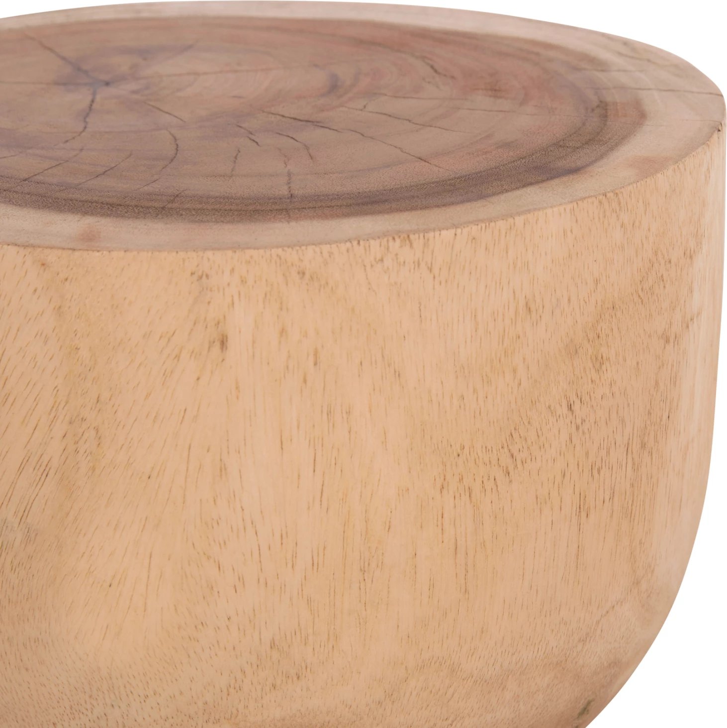 Stool i rrumbullakët MAMBA, dru suar natyral, FH9901.11, 30x45cm