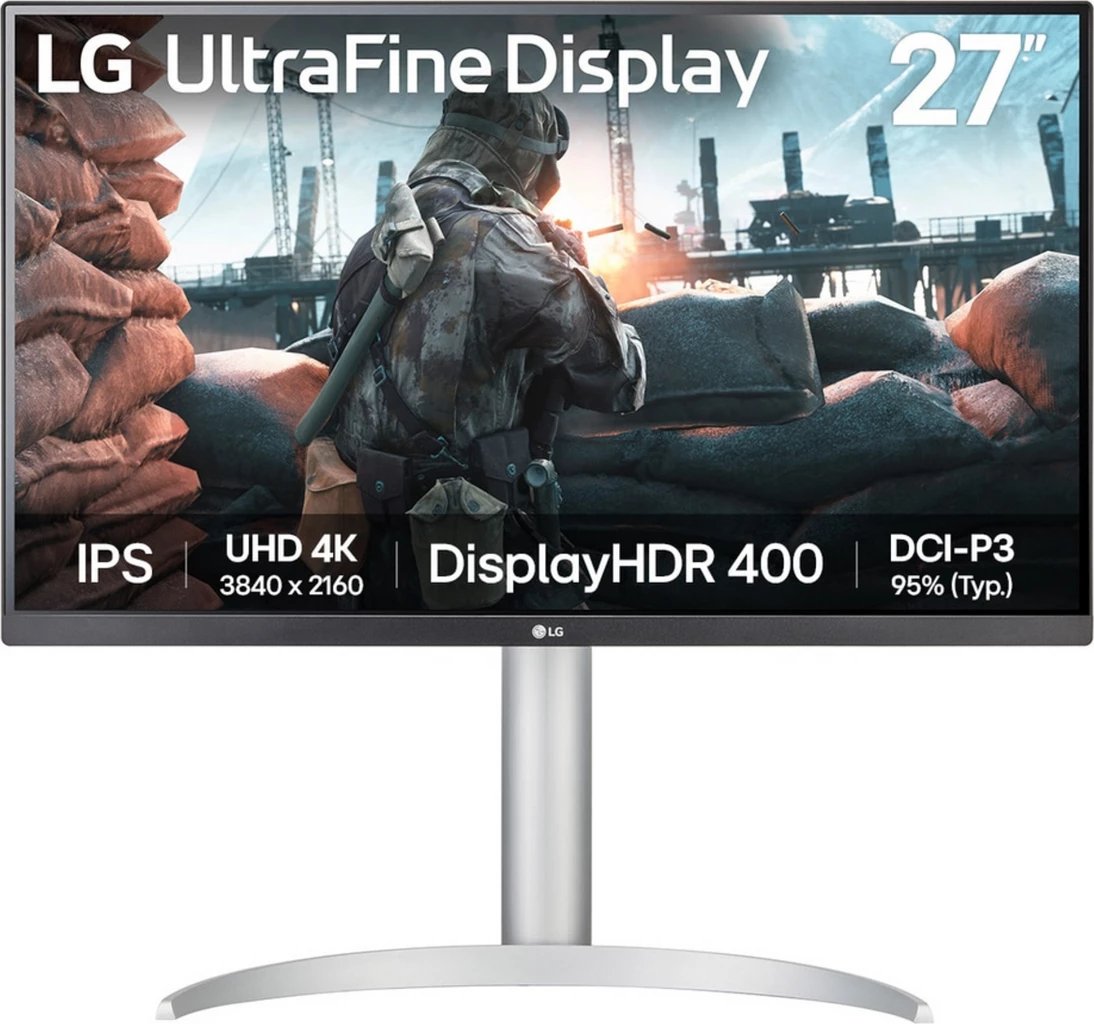 Monitor, LG, 27UP650K-W.AEU, 27", UHD 4K, IPS, DisplayHDR 400, Silver/Black