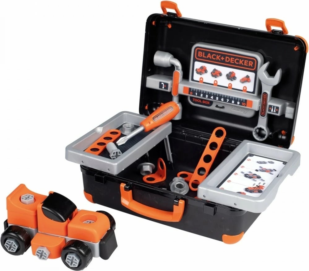 Set lodrash veglash Smoby Black + Decker, 39 pjesë, Multikolor