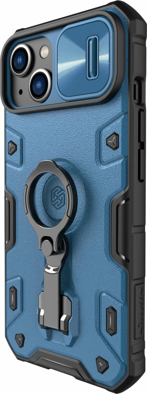Mbështjellës Nillkin CamShield Armor Pro Magnetic për iPhone 14 Plus, MagSafe, me kapak kamere, Kaltër