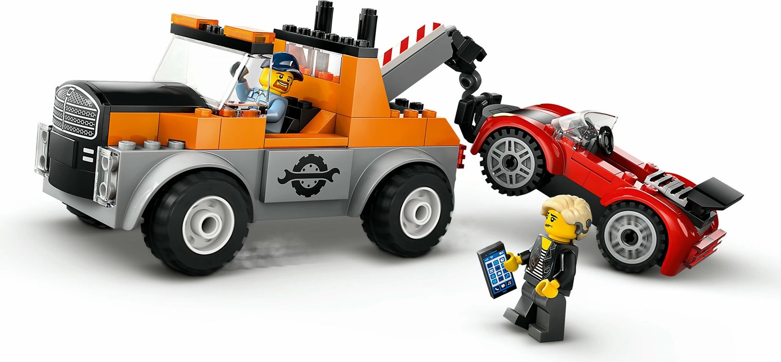 Set ndërtimi LEGO City 60435, kamion tërheqës me veturë sportive, 101 pjesë, shumëngjyrësh