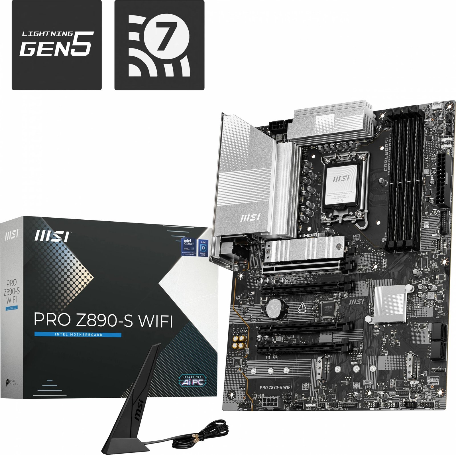 Pllakë amë MSI PRO Z890-S WIFI, Intel, LGA 1851, 256 GB, e zezë