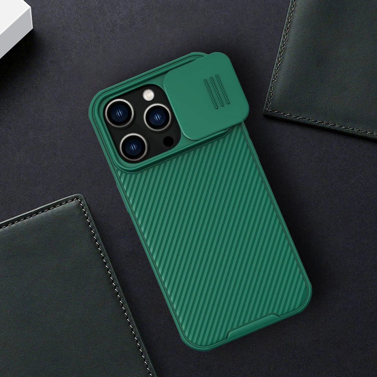 Mbështjellës Nillkin CamShield Pro për iPhone 14 Pro, me kapak kamere, Kaltër