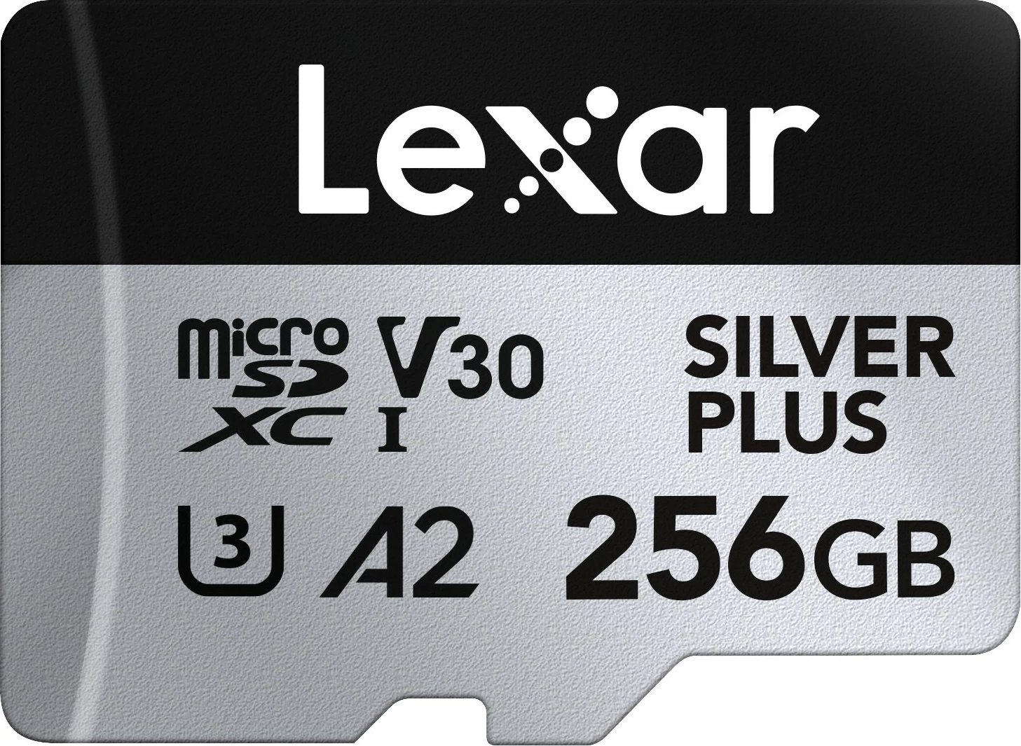 kartë microSD Lexar LMSSIPL256G-BNANG 256GB UHS-I A2 U3 V30 205/150MB/s, ngjyrë argjendtë Silver Plus, me adapter SD