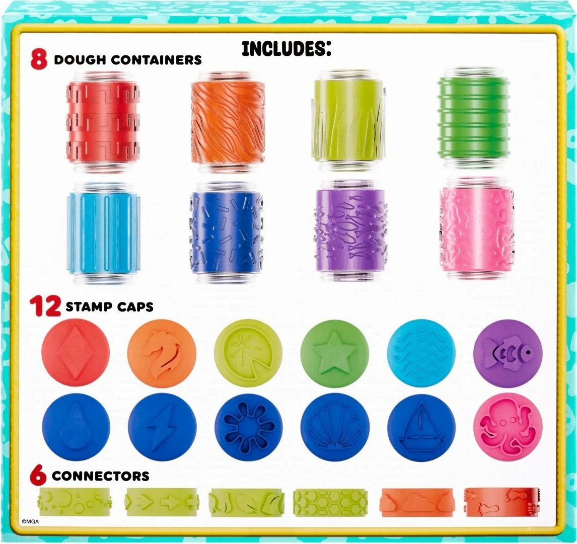 Set plasteline Wonder Factory Never Dry Dough Mega Box, MGA, 8 ngjyra, 25+ pjesë