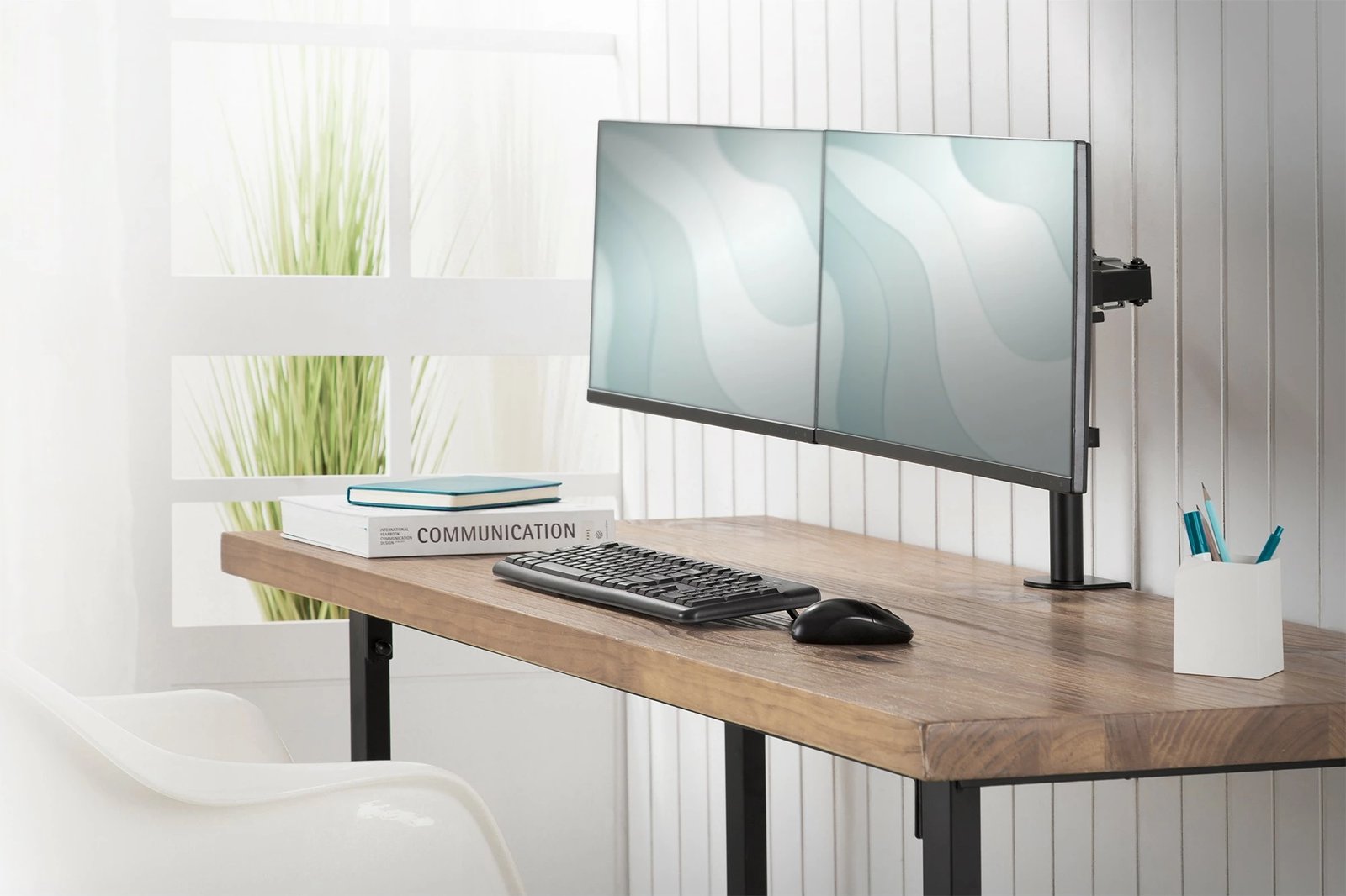 Mbajtës monitori Digitus, Universal, për dy monitorë, 15"-32", i zi
