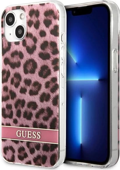 Mbështjellës Guess Leopard për iPhone 13 mini 5.4", Rozë