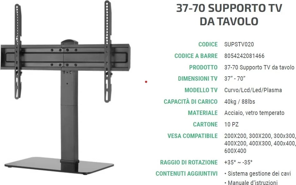 Mbajtës TV Superior Electronics SUPSTV020