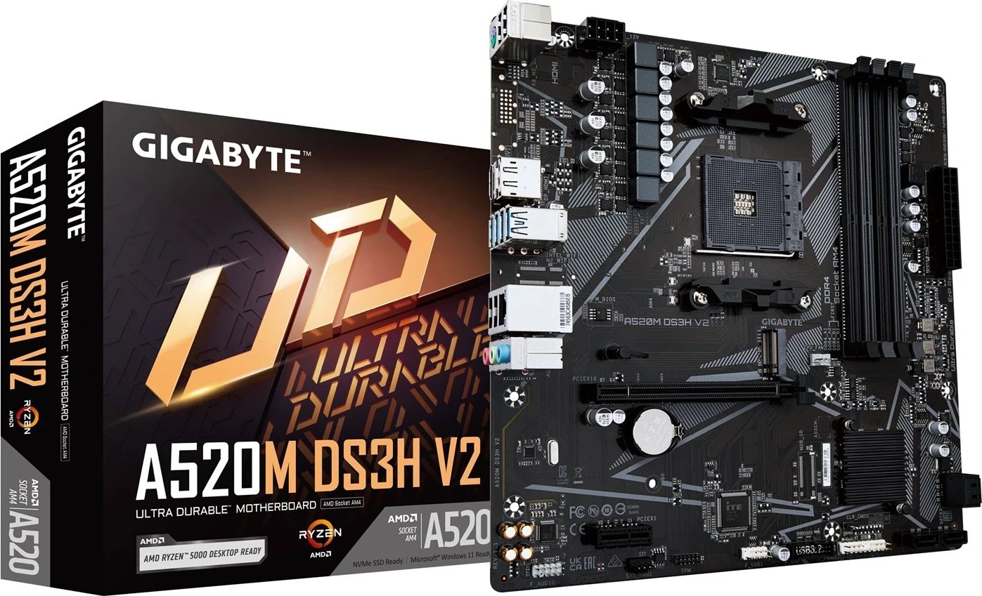Pllaka amë Gigabyte A520M DS3H V2, për procesorë AMD Ryzen seria 5000