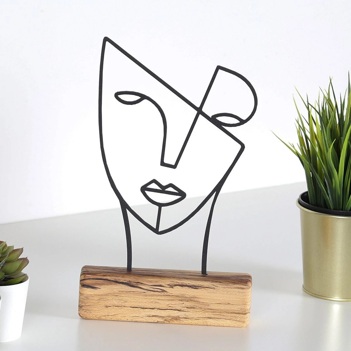 Objekt dekorativ Aberto Design, M-034, ngjyrë e zezë, 17x30x3.5cm