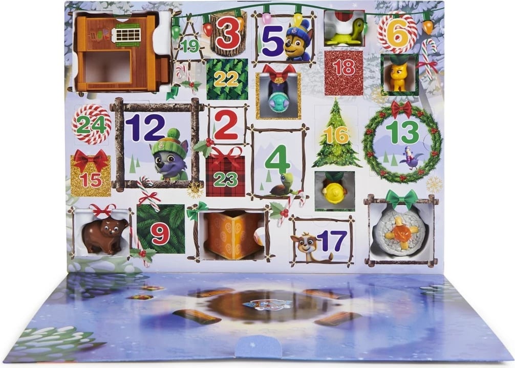 Kalendar adventi PAW Patrol 2023, SPIN MASTER, 24 lodra surprizë, shumëngjyrësh