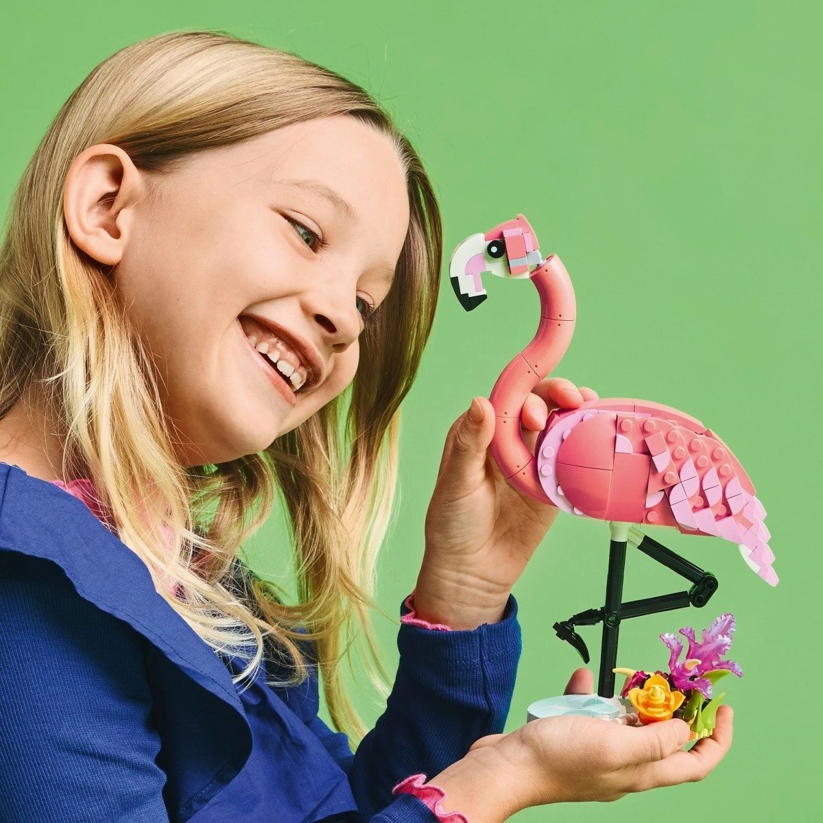 Set ndërtimi LEGO Creator 3-in-1 31170 Wild Animals: Pink Flamingo, 288 pjesë, rozë