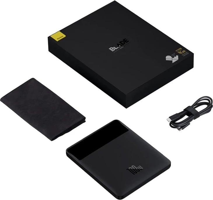 Powerbank Baseus Blade, 20000mAh, 100W, 2xUSB, 2xUSB-C, e zezë