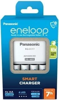 Karikues baterish Panasonic BQ-CC17, 4 AA, 2000 mAh, Bardhë