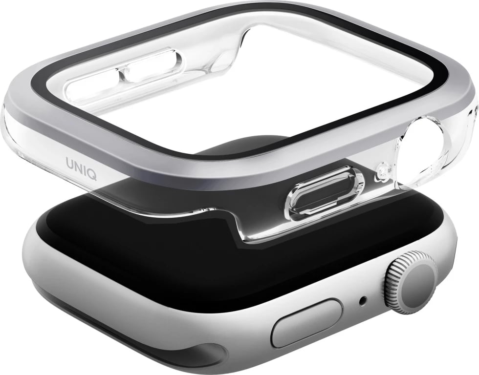 Mbështjellës UNIQ Voute për Apple Watch Series 10, 42mm, xham i temperuar, argjendtë