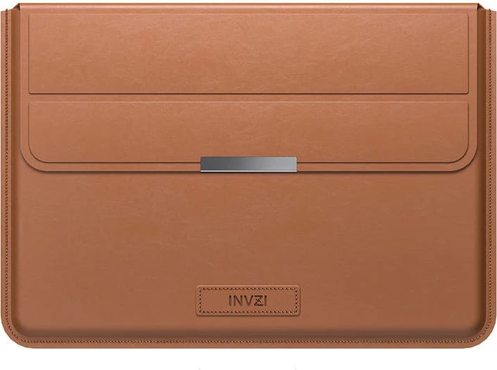 Mbështjellës lëkure për MacBook INVZI CA118, 13"/14", Kafe