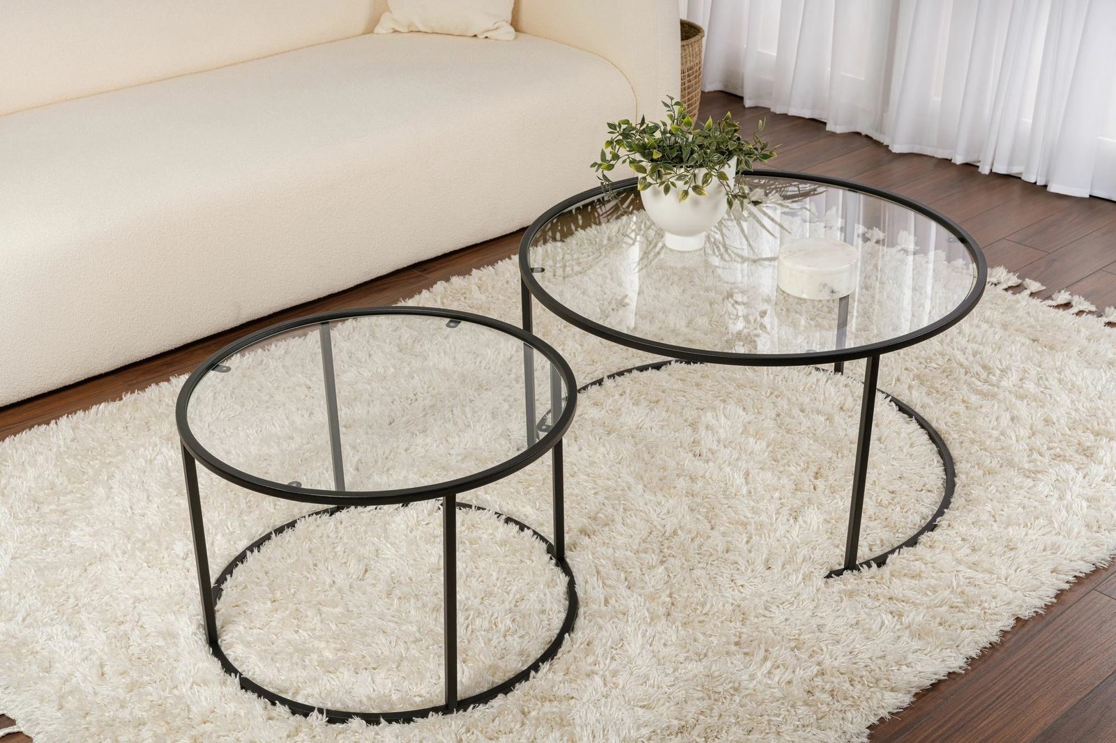 Set tavolinash kafeje Nordure, Aurum - 80, 60 - e zezë, transparente