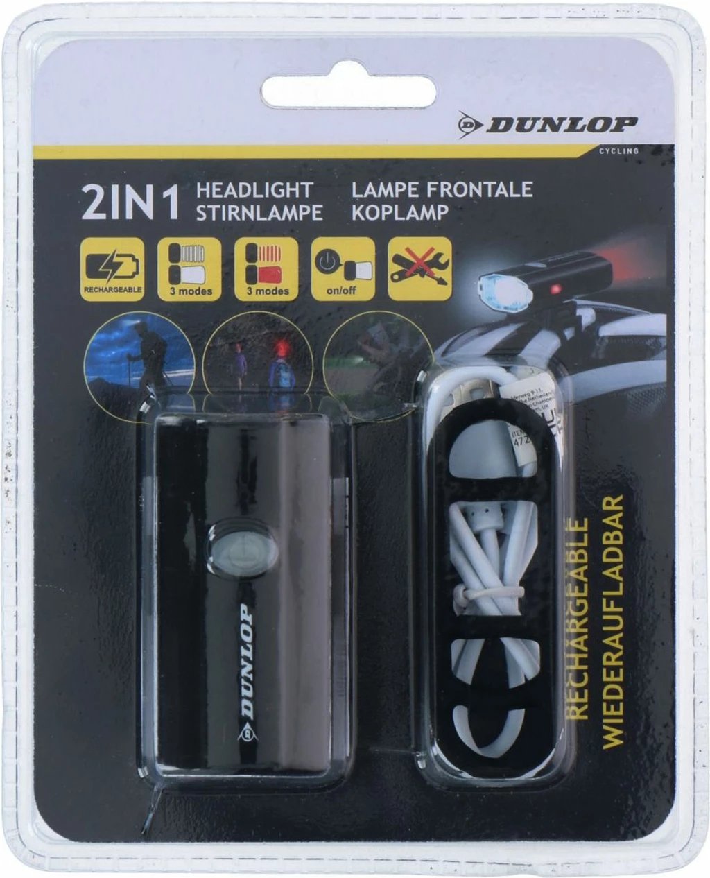 Dritë biçiklete Dunlop, e zezë e bardhë