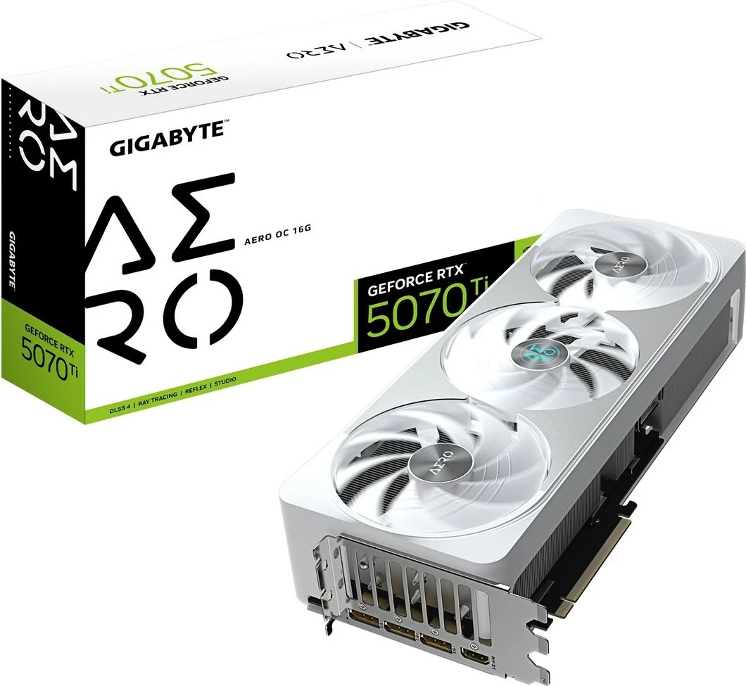 Kartelë grafike Gigabyte GeForce RTX 5070 Ti AERO OC 16G, 16GB GDDR7, Bardhë