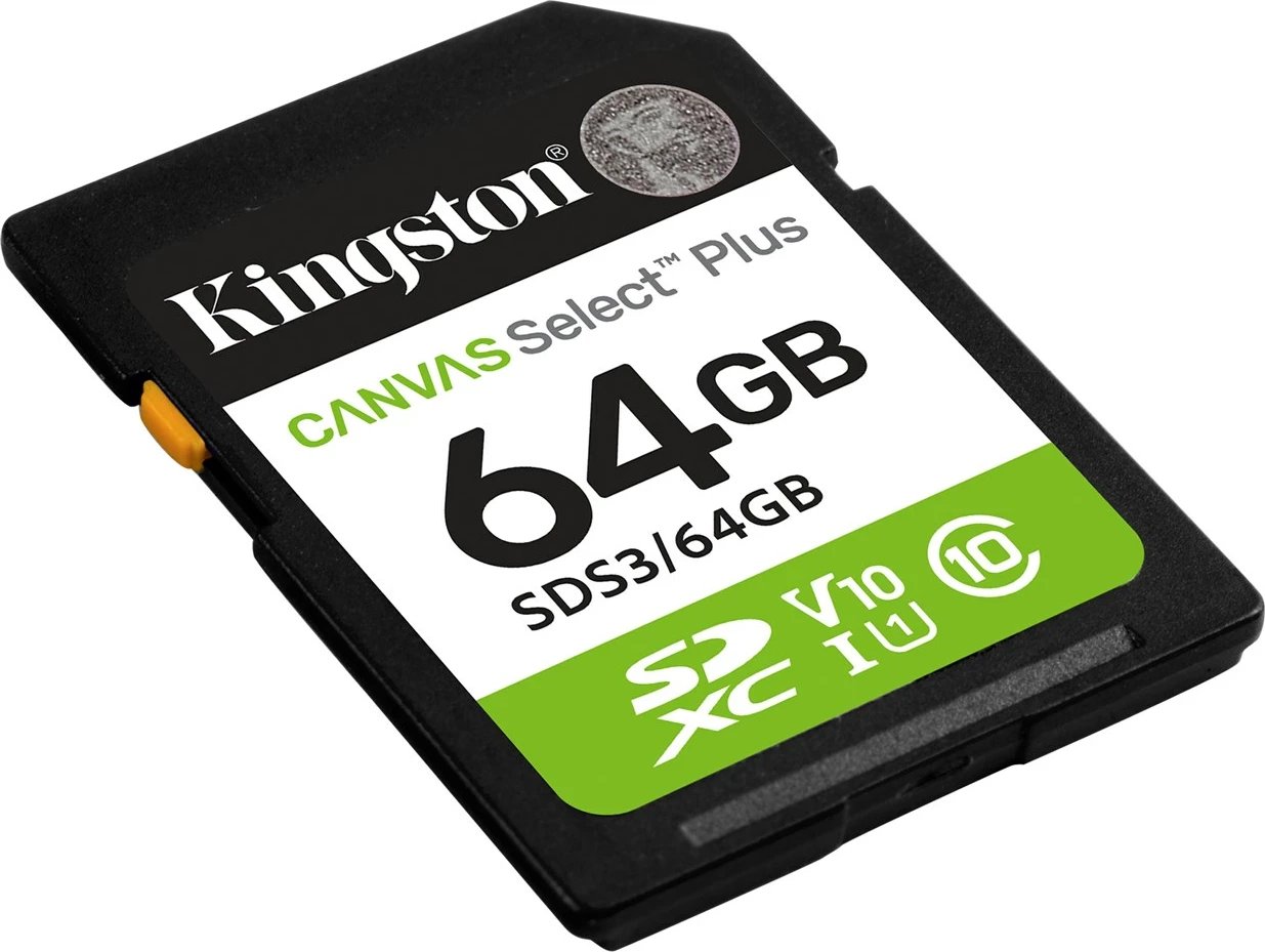 Kartelë memorie Kingston Canvas Select Plus Gen3 64GB SDXC, 100MB/s, Gjelbër
