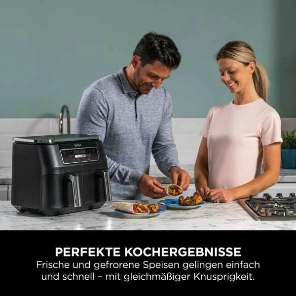 Furrë me ajër Ninja Foodi AF200EU, 7.6L, 2 shporta, 2400W, e zezë