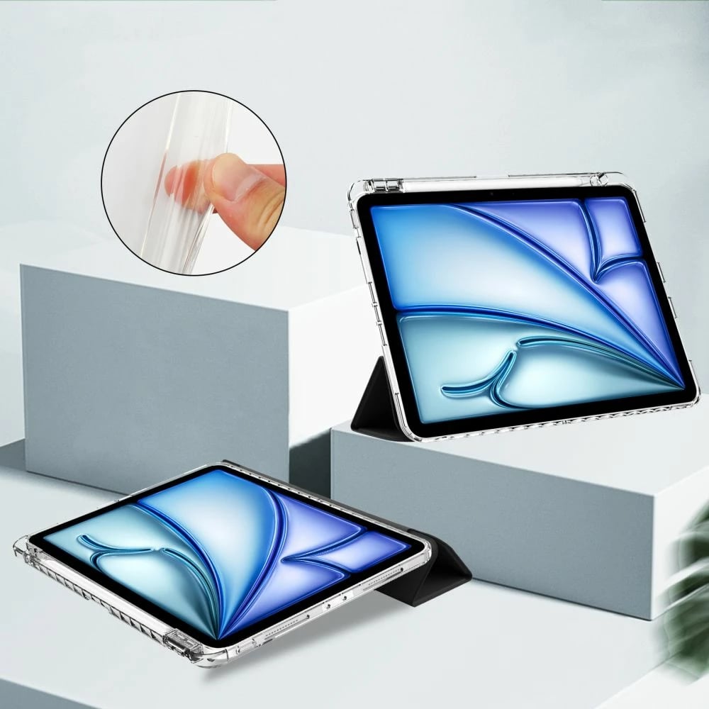 Mbështjellës Tech-Protect SC Pen Hybrid për iPad Air 13" 2024, Transparent/Zi