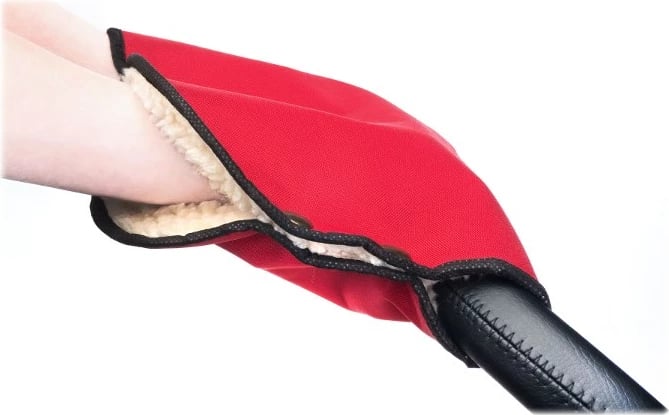 Mbulesë duarsh për karrocë bebe, SENSILLO, 40x22 cm, e izoluar termikisht, e kuqe