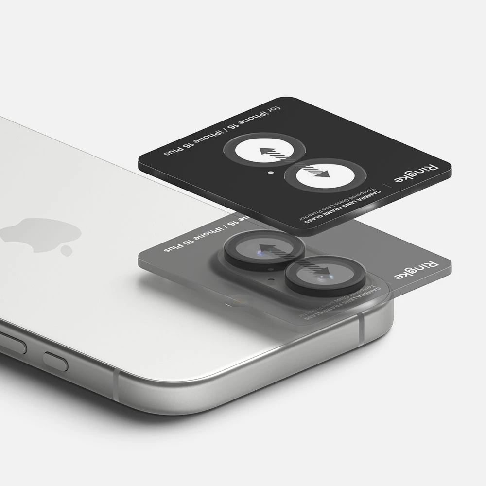 Mbrojtës kornize kamere Ringke për iPhone 16 / 16 Plus, 2 copë, Zi